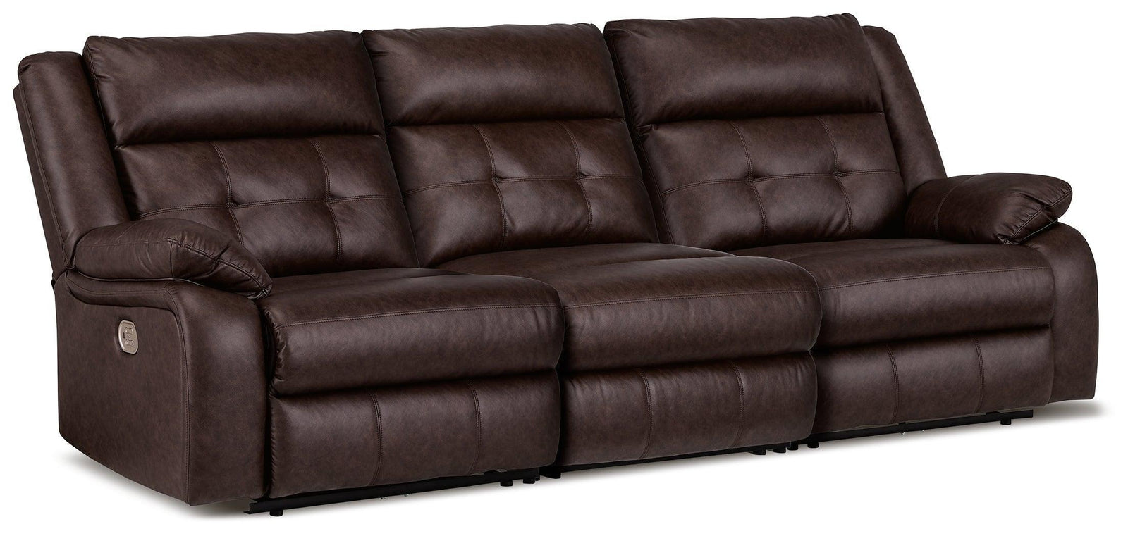 Punch Up Walnut 3-Piece Power Reclining Sectional Sofa