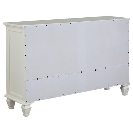 Sandy Beach White Queen Panel Bed Bedroom Set with Dresser, Mirror, NightStand, and Chest — product image 10