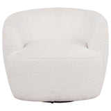 Hudson Faux Fur Swivel Accent Chair Ecru — product image 2