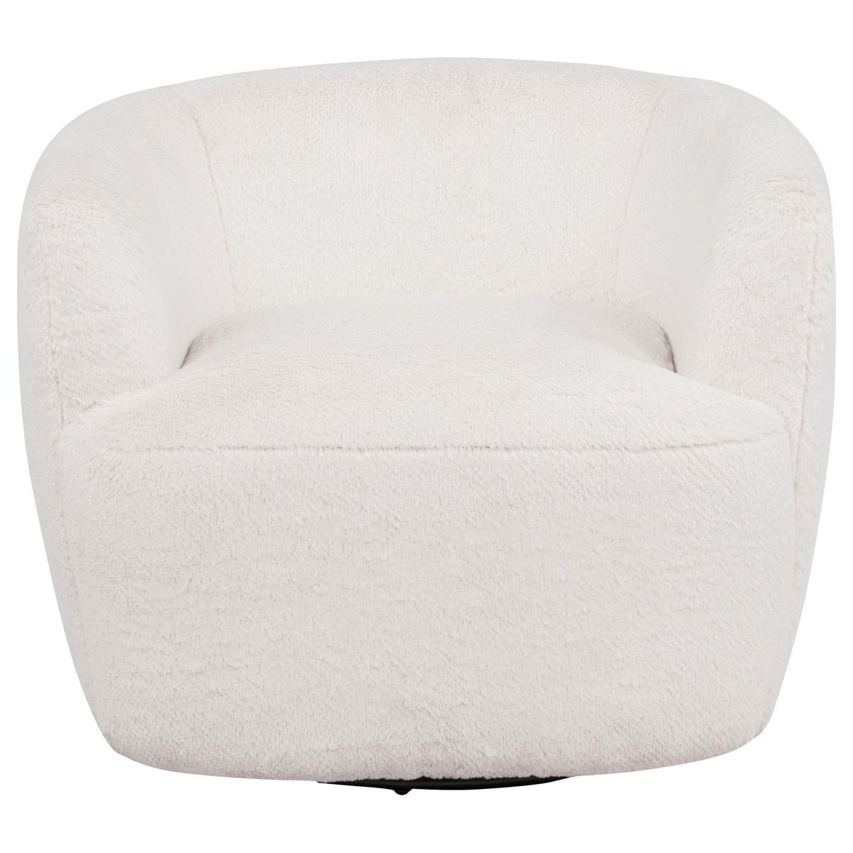 Hudson Faux Fur Swivel Accent Chair Ecru — product image 2