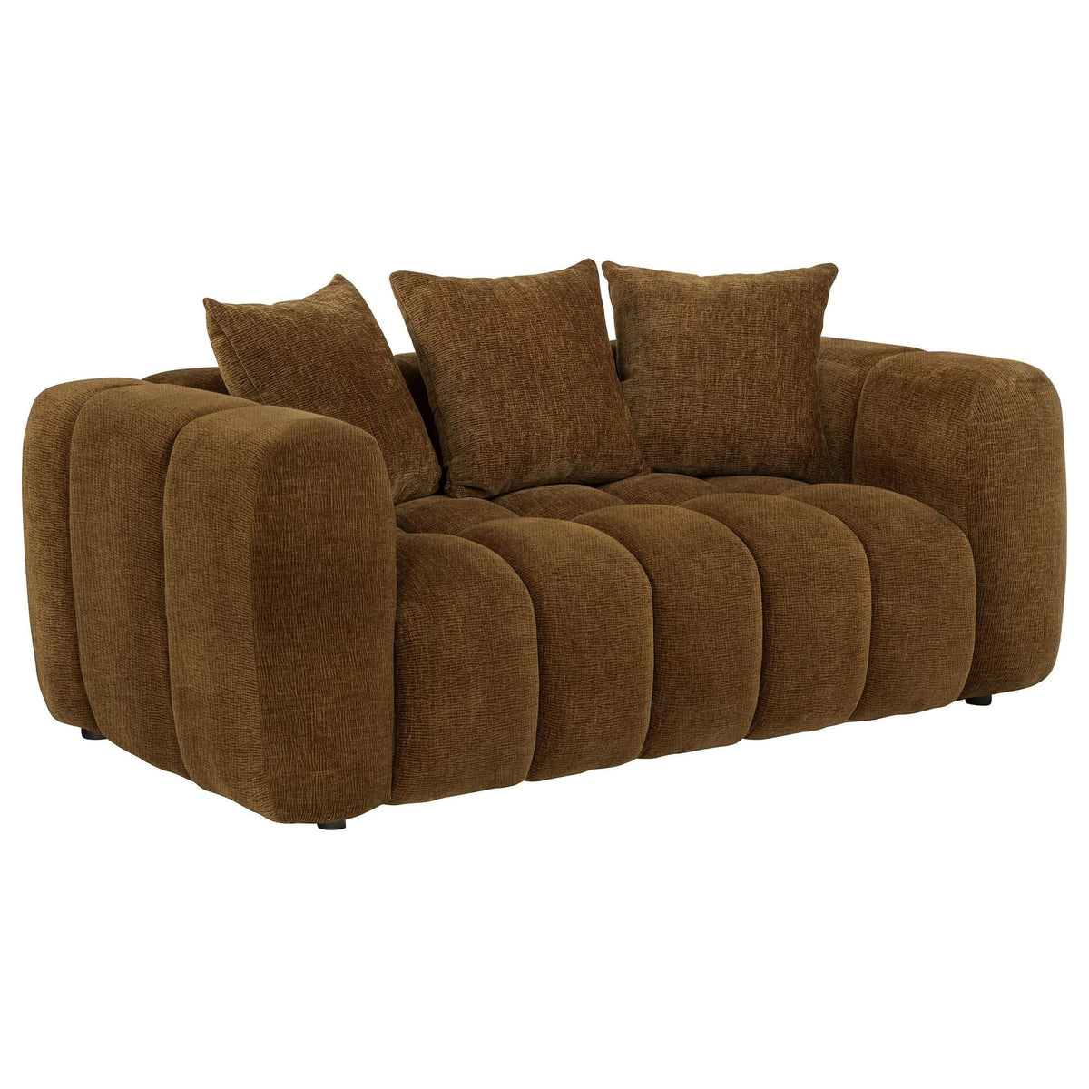 Lazaro 3-piece Fabric Upholstered Wide Channel Sofa Set Bronze — product image 7