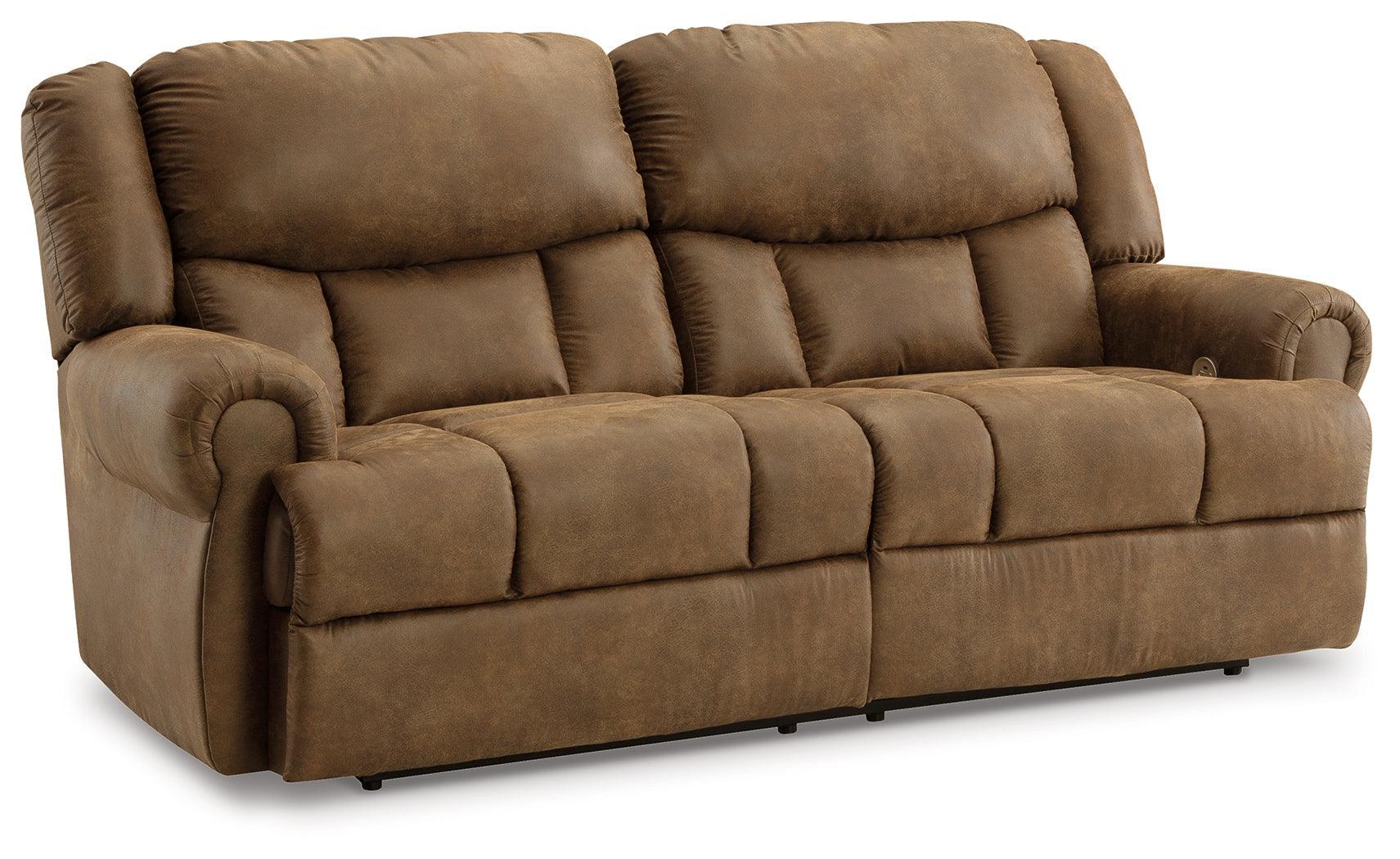 Boothbay Auburn Faux Leather Power Reclining Sofa - Ella Furniture