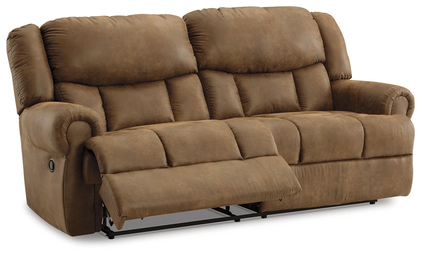 Boothbay Auburn Faux Leather Reclining Sofa - Ella Furniture