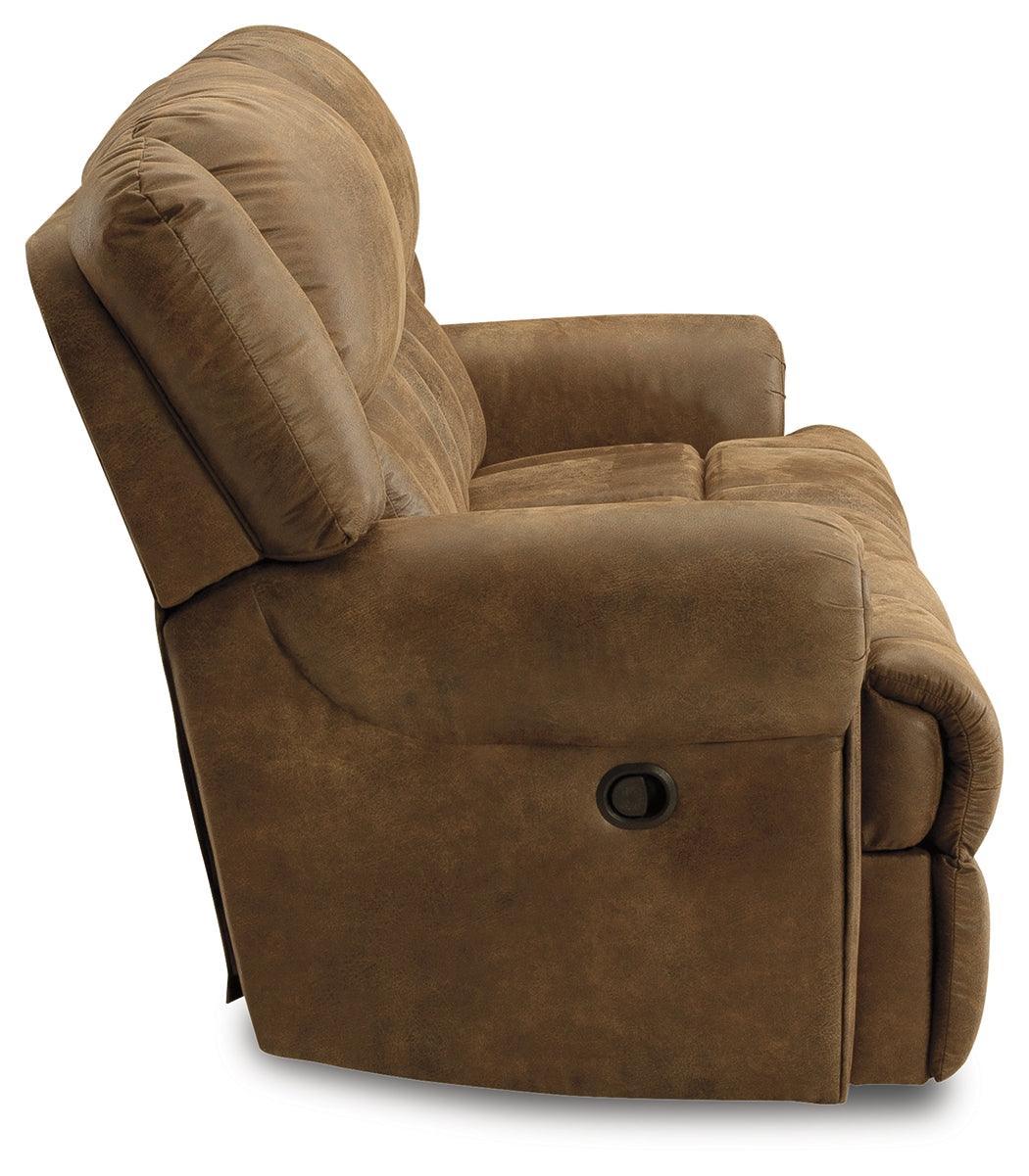 Boothbay Auburn Faux Leather Reclining Sofa - Ella Furniture