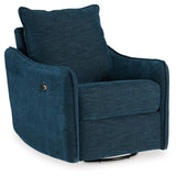 McBurg Navy Microfiber Swivel Power Recliner