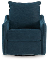 McBurg Navy Microfiber Swivel Power Recliner