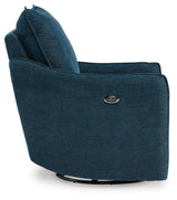 McBurg Navy Microfiber Swivel Power Recliner