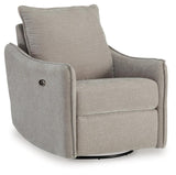 McBurg Taupe Microfiber Swivel Power Recliner