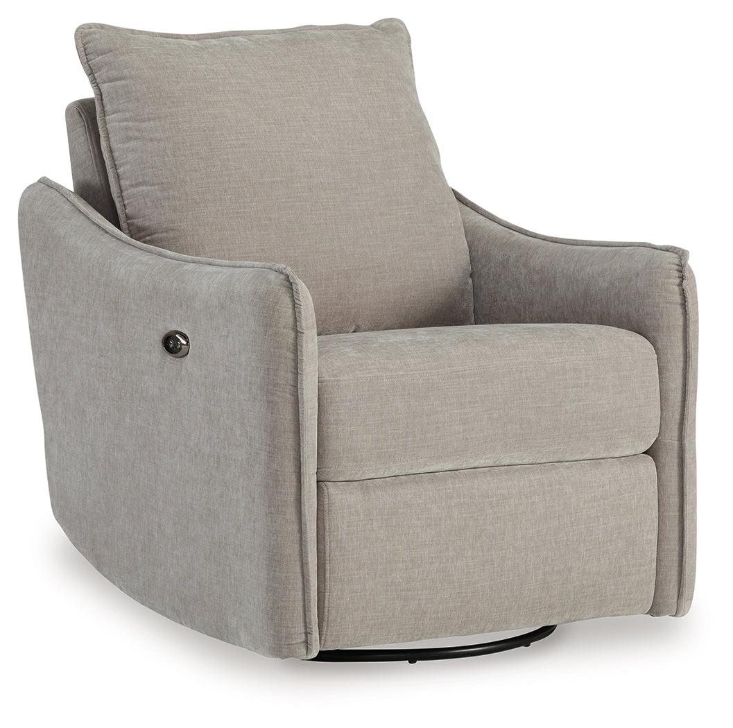 McBurg Taupe Microfiber Swivel Power Recliner