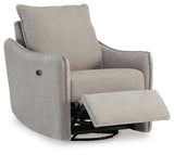 McBurg Taupe Microfiber Swivel Power Recliner