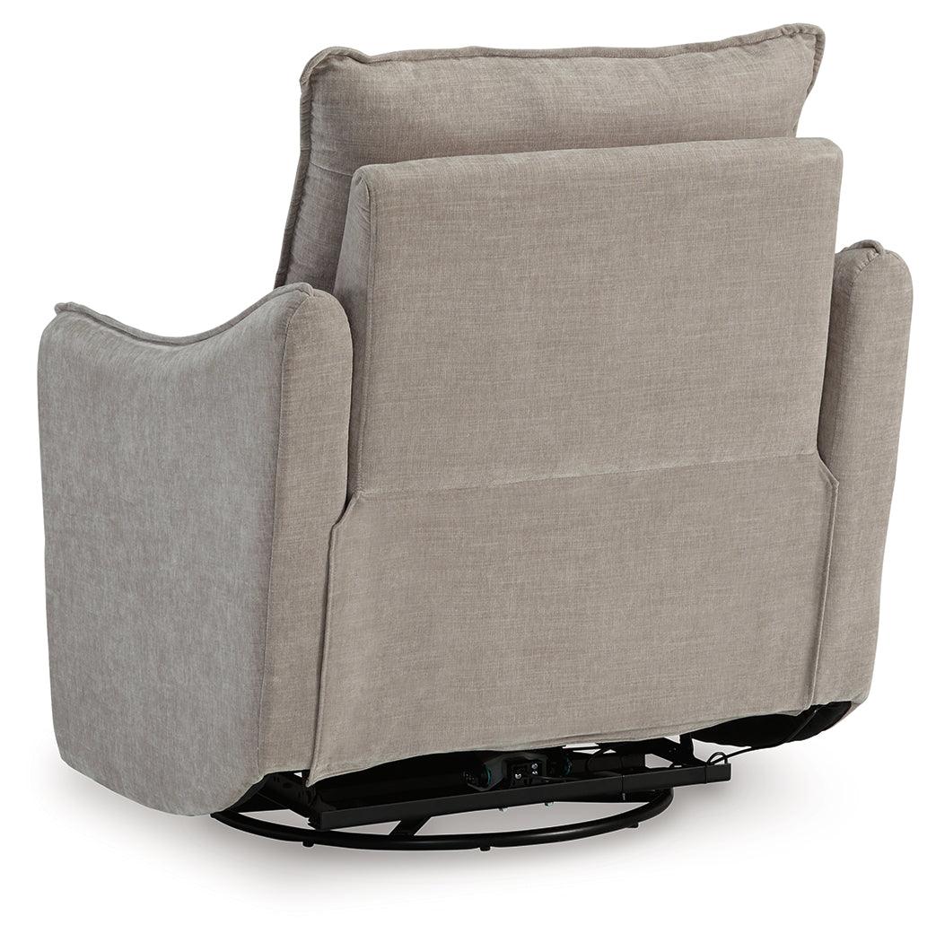McBurg Taupe Microfiber Swivel Power Recliner