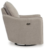 McBurg Taupe Microfiber Swivel Power Recliner