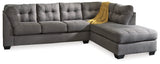 Maier Charcoal 2-Piece Sleeper Sectional With Chaise 45220S4 - Ella Furniture