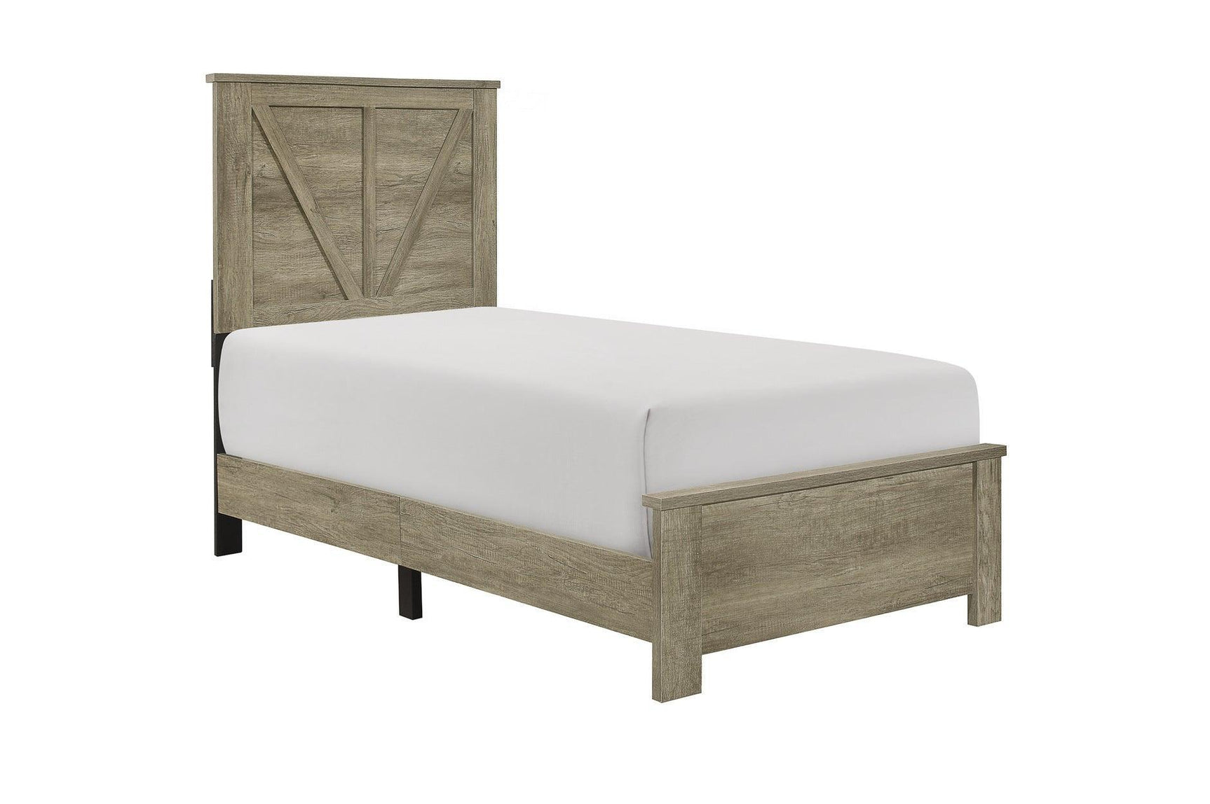 Gray Modern Traditional Rustic Solid Wood And Veneers Panel Bedroom Set - Ella Furniture