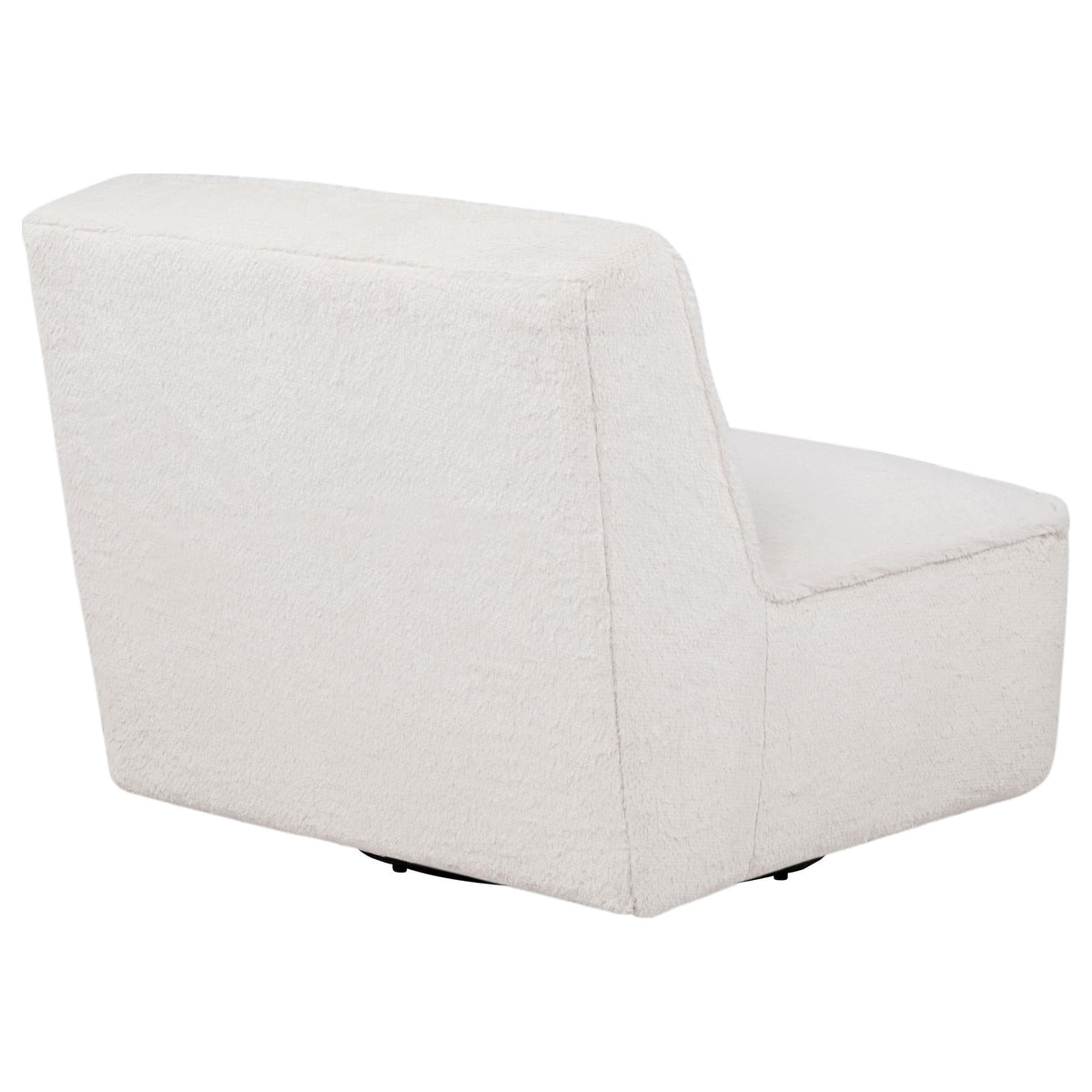 Badoer Faux Fur Swivel Accent Chair Ecru — product image 6