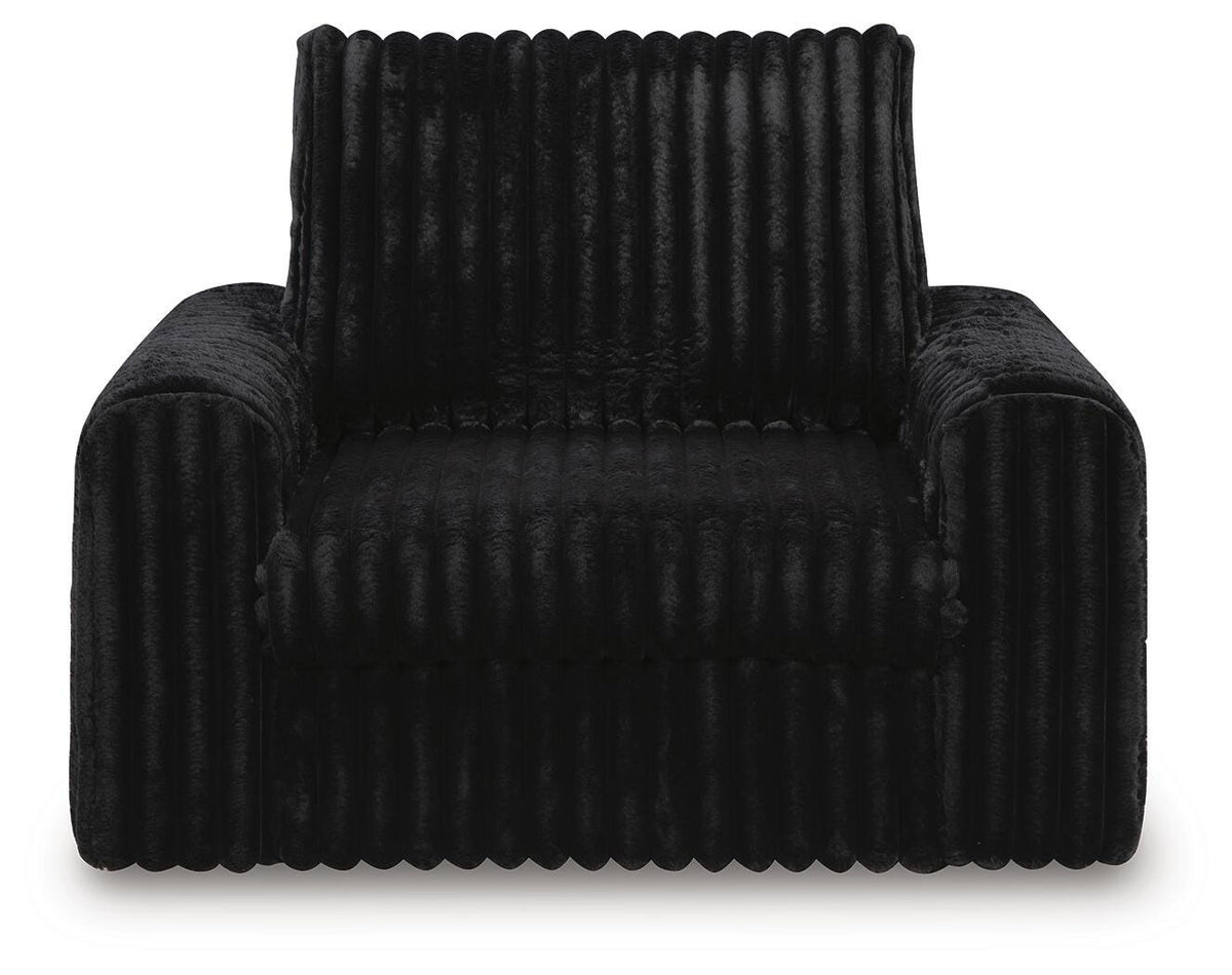 HamlinBay Onyx Chenille Power Gliding Chaise — front view