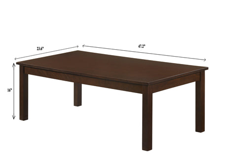 3-Pk Pierce Simple and Clean, Casual Brown Wood Cocktail Table Set, Straight Legs - Ella Furniture
