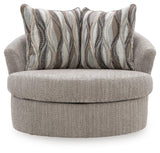 Lofwood Fossil Chenille Swivel Accent Chair — front view