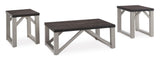 Antique White and Gray Wood-Look 3-Piece Coffee Table Set — product image 2
