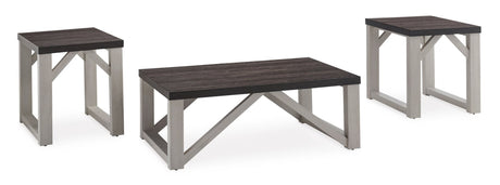 Antique White and Gray Wood-Look 3-Piece Coffee Table Set — product image 2