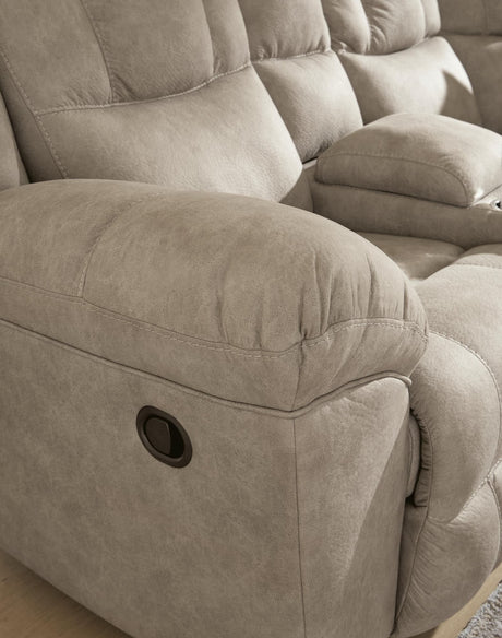 Pearce-Pike Birch 3-Piece Reclining Sectional with Console — detail view