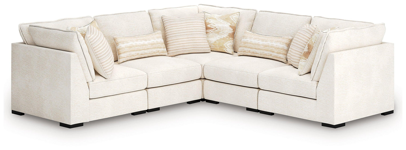 Donelson Creek Vanilla Performance Fabric,Next-Gen Nuvella™,Chenille 5-Piece Sectional