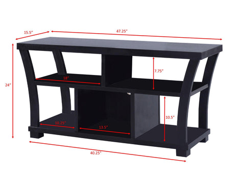 Draper Espresso Finish Sleek Modern Tv Stand, Contemporary Style, Media Consoles and Credenzas Wood for Living Room - Ella Furniture