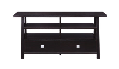 Jarvis Sleek And Modern Dark Brown Tv Stand Assembled Drawers, Media Consoles, Entertainment Cabinets, Angled Legs And Metal Drawer with Storage Doors for Living Room - Ella Furniture