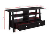 Jarvis Sleek And Modern Dark Brown Tv Stand Assembled Drawers, Media Consoles, Entertainment Cabinets, Angled Legs And Metal Drawer with Storage Doors for Living Room - Ella Furniture