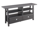 Jarvis Sleek And Modern Dark Brown Tv Stand Assembled Drawers, Media Consoles, Entertainment Cabinets, Angled Legs And Metal Drawer with Storage Doors for Living Room - Ella Furniture