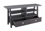 Jarvis Sleek And Modern Dark Brown Tv Stand Assembled Drawers, Media Consoles, Entertainment Cabinets, Angled Legs And Metal Drawer with Storage Doors for Living Room - Ella Furniture