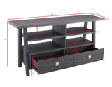 Jarvis Sleek And Modern Dark Brown Tv Stand Assembled Drawers, Media Consoles, Entertainment Cabinets, Angled Legs And Metal Drawer with Storage Doors for Living Room - Ella Furniture