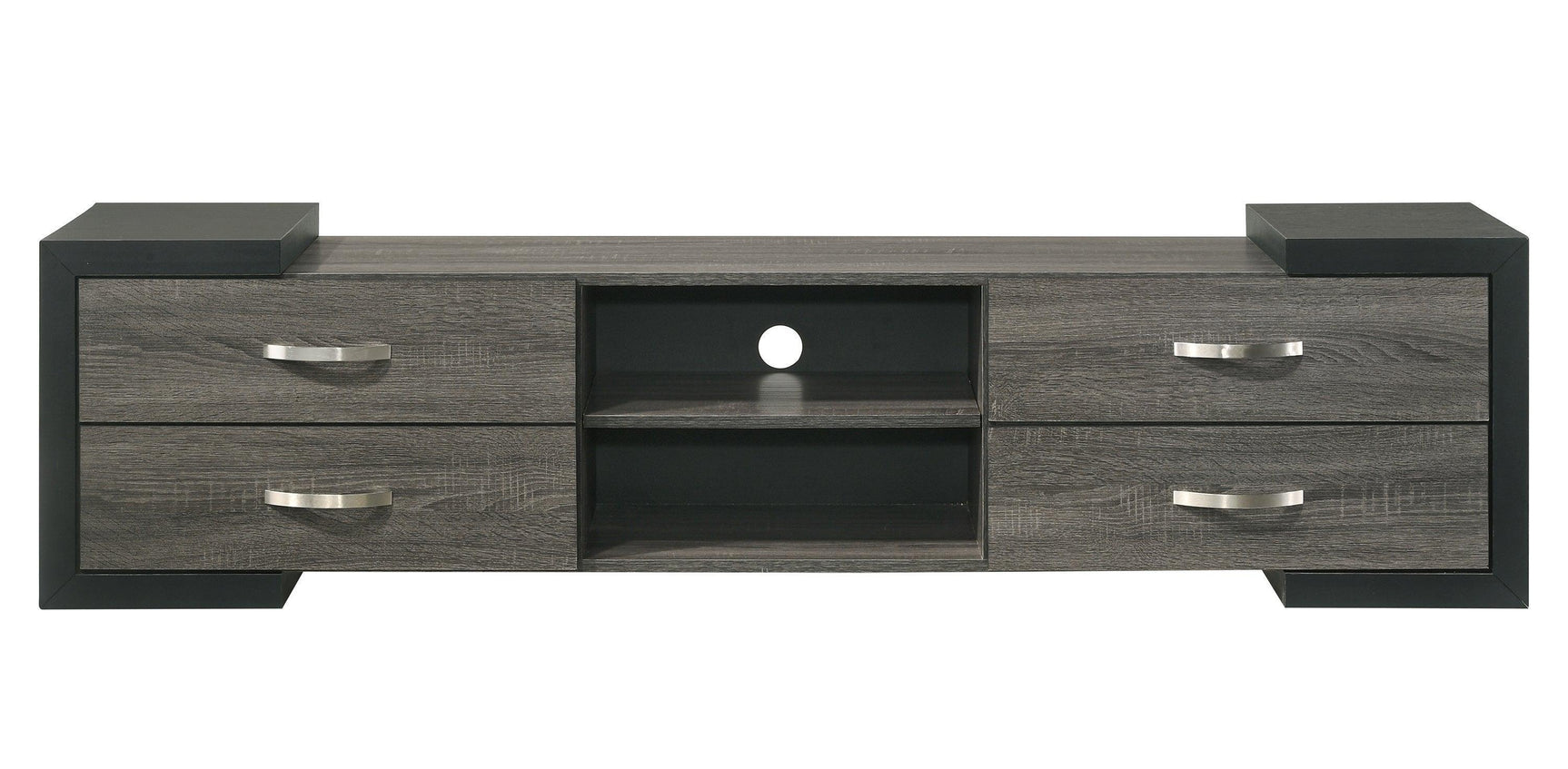 Brant Black Gray TV Stand