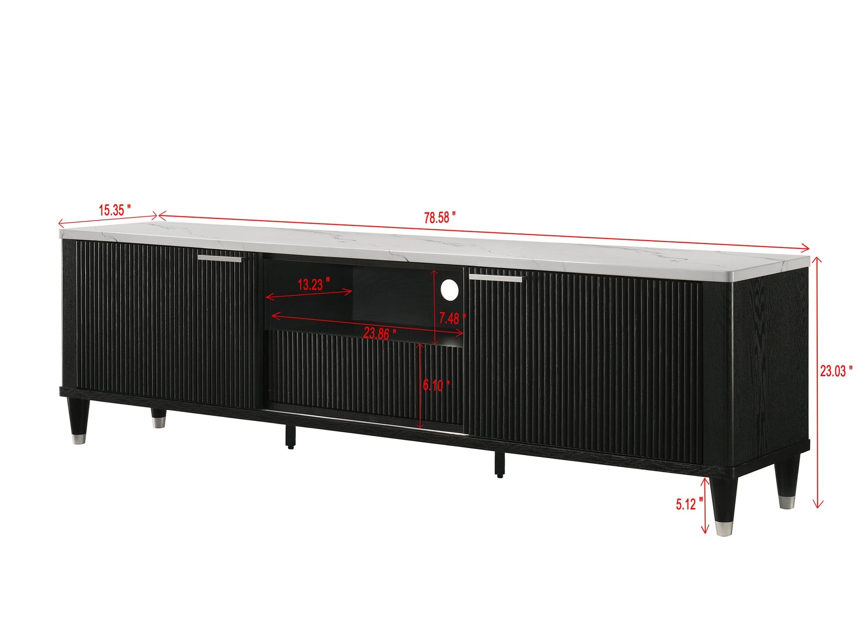 Britany TV Stand in Black Finish view 8