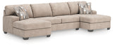 Seyler Lane Hemp Chenille 3-Piece Sectional with Double Chaise