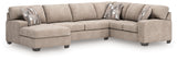 Newellen Hemp Chenille 3-Piece Sectional with Chaise