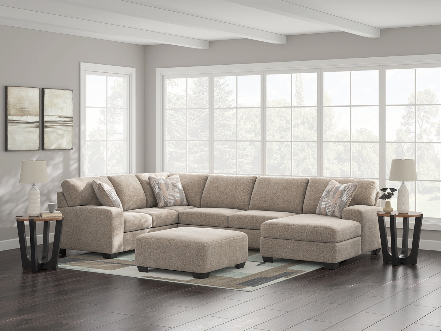 Seyler Lane Hemp Chenille 3-Piece Sectional with Chaise