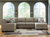 Newellen Hemp Chenille 3-Piece Sleeper Sectional with Chaise