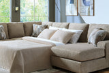Newellen Hemp Chenille 3-Piece Sleeper Sectional with Chaise