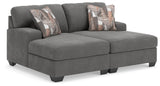 Clarington Greystone Chenille 2-Piece Super Chaise