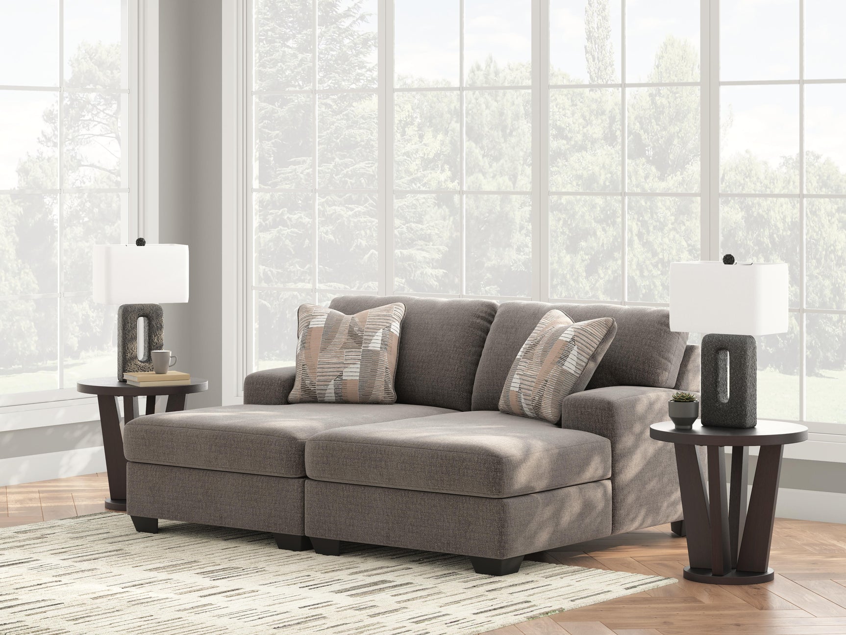 Clarington Greystone Chenille 2-Piece Super Chaise