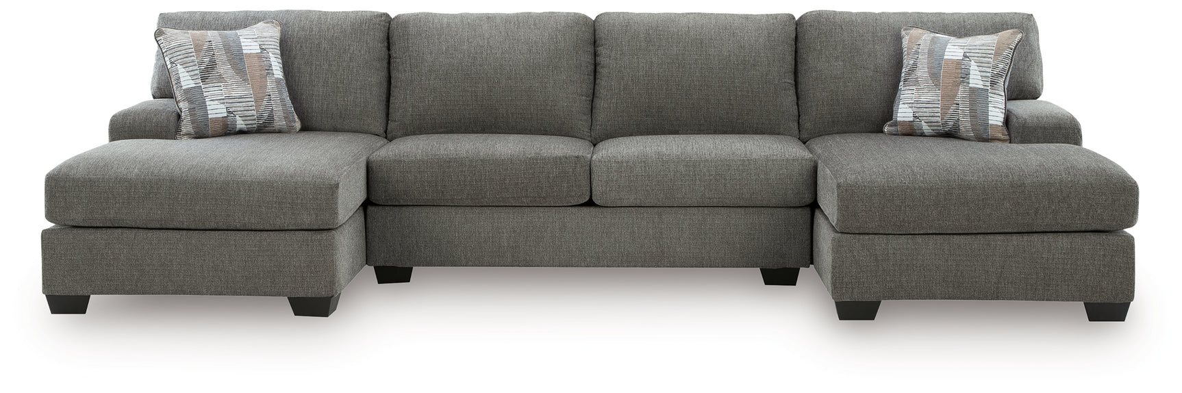 Clarington Greystone Chenille 3-Piece Sleeper Sectional with Double Chaise