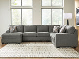 Clarington Greystone Chenille 3-Piece Sectional with Chaise