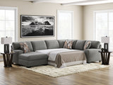 Clarington Greystone Chenille 3-Piece Sleeper Sectional with Chaise