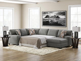 Clarington Greystone Chenille 3-Piece Sleeper Sectional with Chaise