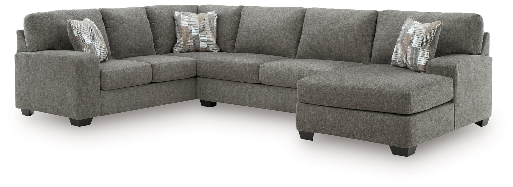 Clarington Greystone Chenille 3-Piece Sleeper Sectional with Chaise