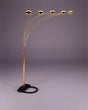 Peacock Gold, Pewter, Black Classical Arc Floor Lamp - Ella Furniture