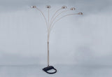 Peacock Gold, Pewter, Black Classical Arc Floor Lamp - Ella Furniture