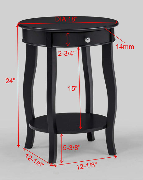 Jacie Black Chairside Table view 2