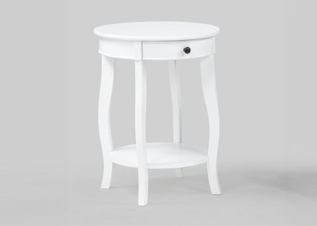 Jacie White Chairside Table from Ella Furniture